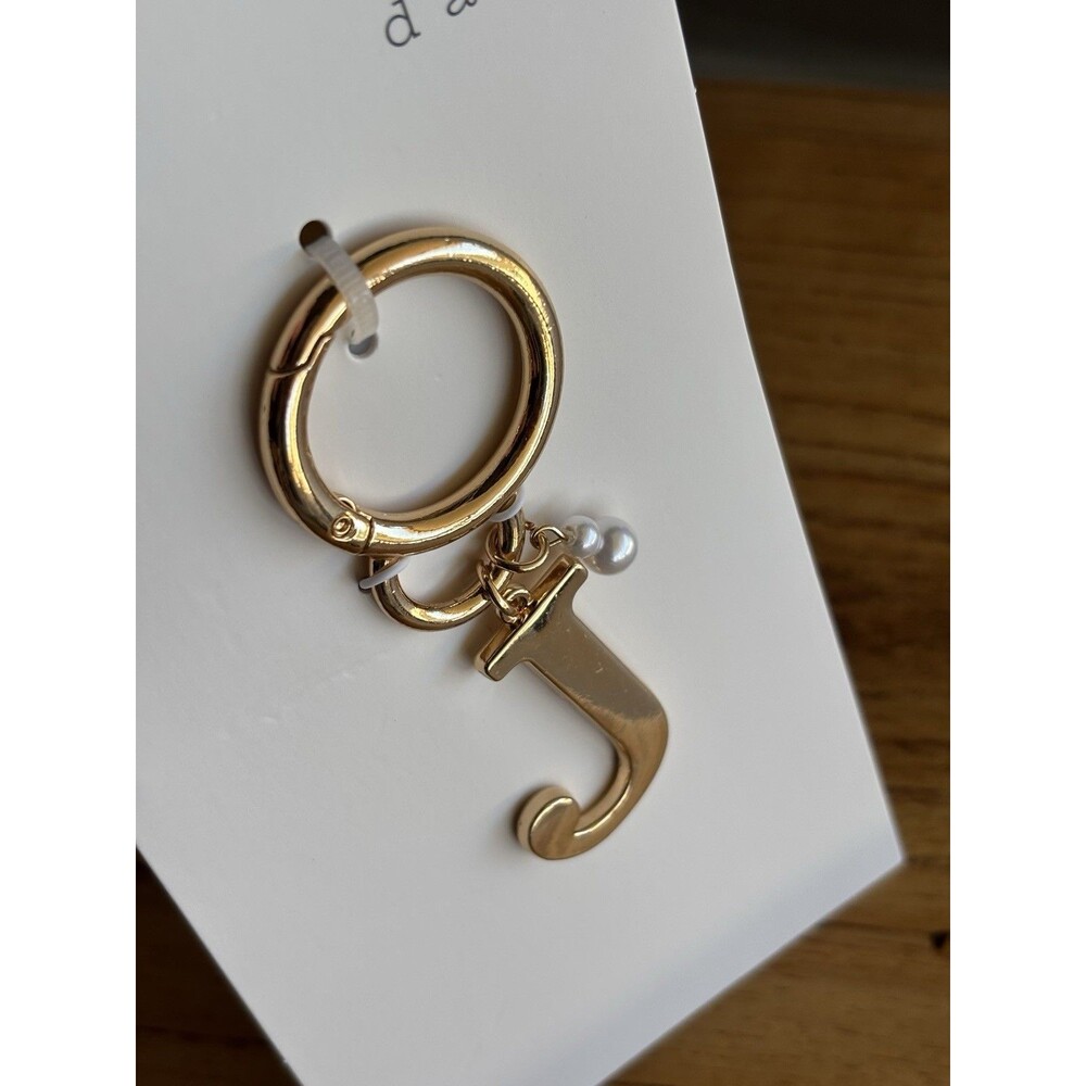 Initial "J" and Simulated Pearl BagCharm - A New Day™ Gold - Picture 3 of 5